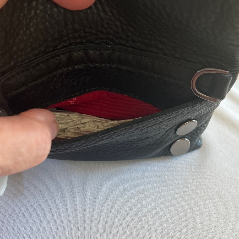 Hammitt Black Pebbled Leather Fold Wallet with Silver Snaps - Picture 3 of 5